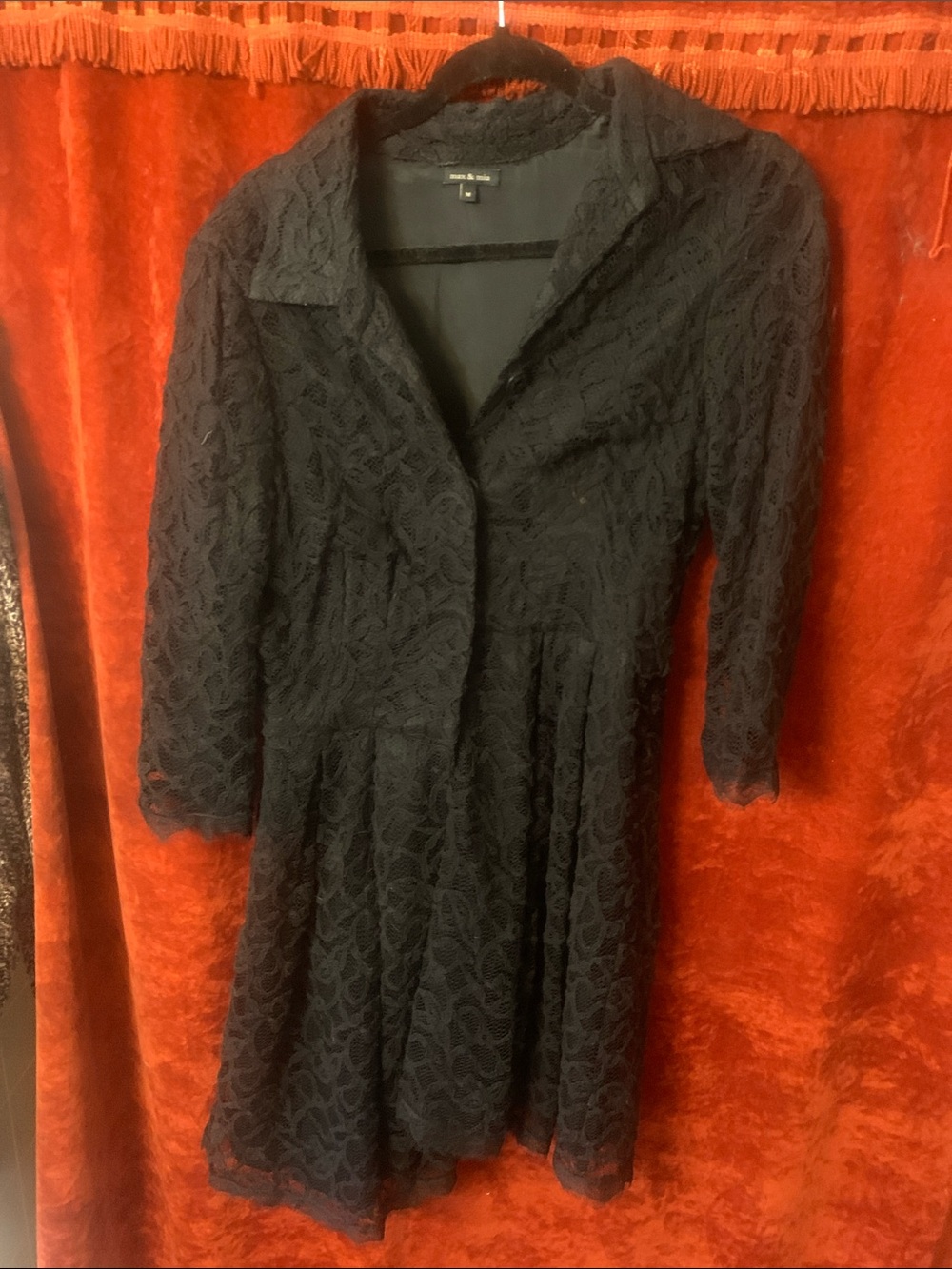 Max & Mia size 10 black Lace Fit-and-Flare Dress - Women's